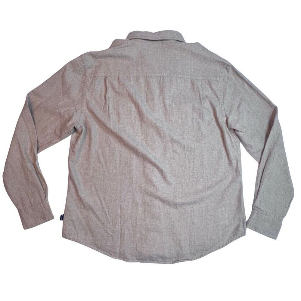 Crown & Ivy Shirt Mens Medium Beige Cozy Cotton Flannel Preppy Button Up Top - Picture 6 of 9